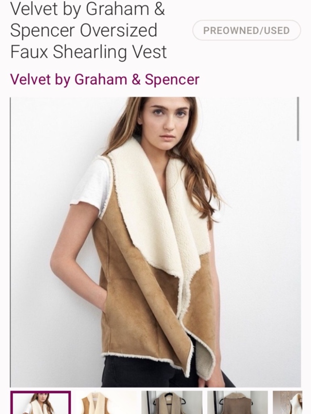 Faux shearling Velvet by Graham & Spencer vest